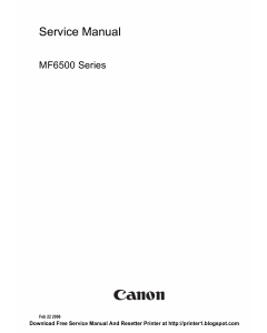 Canon imageCLASS MF-6500 6530 6540PL 6550 6580PL Service Manual