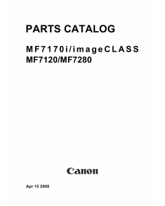 Canon imageCLASS MF-7170i 7120 7280 Parts Catalog Manual