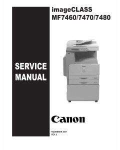 Canon imageCLASS MF-7460 7470 7480 Service and Parts Manual