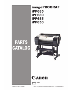 Canon imagePROGRAF iPF-685 680 655 650 Parts Catalog Manual