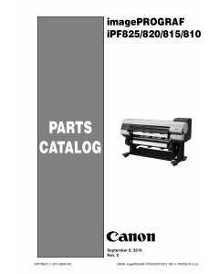 Canon imagePROGRAF iPF-825 820 815 810 Parts Catalog Manual