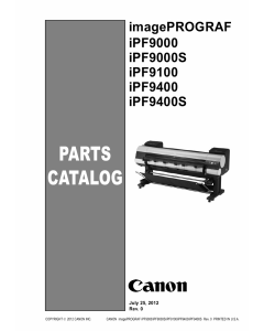Canon imagePROGRAF iPF-9400S 9400 9100 9000S 9000 Parts Catalog Manual