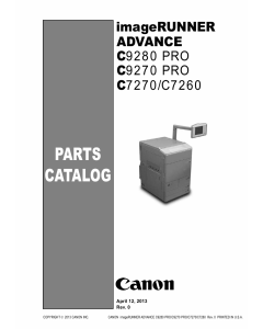 Canon imageRUNNER-ADVANCE-iR C7260 C7270 C9270 C9280Pro Parts Catalog
