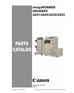 Canon imageRUNNER-ADVANCE iR-4251 4245 4235 4225 Parts Catalog Manual