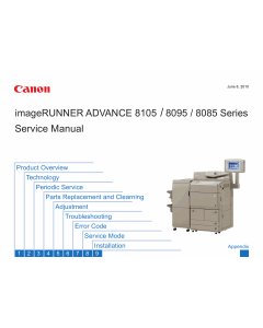 Canon imageRUNNER-ADVANCE iR-8105 8095 8085 Parts and Service Manual