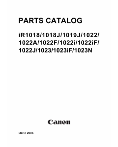 Canon imageRUNNER-iR 1018 1019 1022 1023 J A F i iF N Parts Catalog