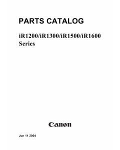Canon imageRUNNER-iR 1200 1300 1500 1600 Parts Catalog