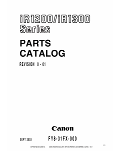 Canon imageRUNNER-iR 1200 1300 Parts Catalog