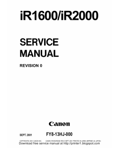 Canon imageRUNNER-iR 1600 2000 Service Manual