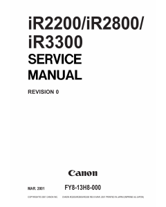 Canon imageRUNNER-iR 3300 2800 2200 Service Manual