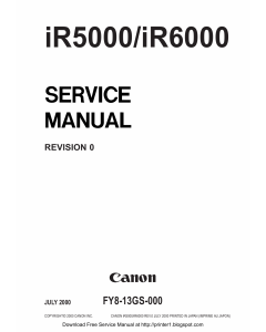 Canon imageRUNNER-iR 5000 6000 Service Manual