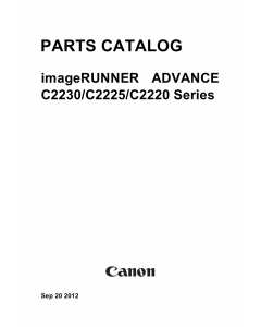 Canon imageRUNNER-iR C2220 C2225 C2230 Parts Catalog
