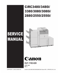 Canon imageRUNNER-iR C2550 2380 3080 3480 3580 i Service Manual