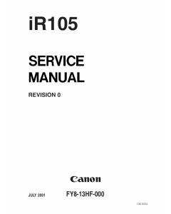 Canon imageRUNNER iR-105 Parts and Service Manual