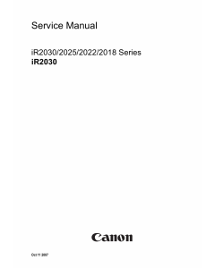 Canon imageRUNNER iR-2030 2025 2022 2018 Parts and Service Manual
