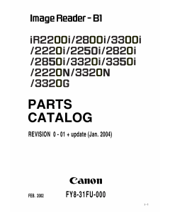 Canon imageRUNNER iR-2200i 2800i 3300i 2220i 2250i 2820i 2850i 3320i 3350i 2220N 3320N Parts Catalog Manual