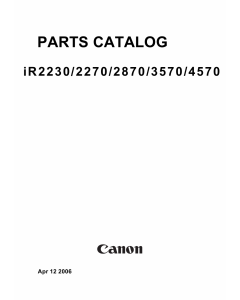 Canon imageRUNNER iR-2230 2270 2870 3570 4570 Parts Catalog Manual