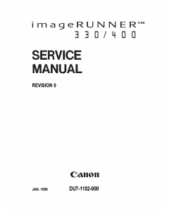 Canon imageRUNNER iR-330 330E 330S 400 400E 400S Parts and Service Manual
