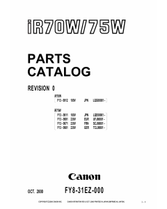 Canon imageRUNNER iR-70W 75W Parts and Service Manual