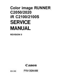Canon imageRUNNER iR-C2050 C2020 C2100 C2100S Parts and Service Manual