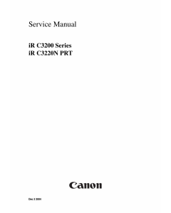 Canon imageRUNNER iR-C3200 C3200N Parts and Service Manual