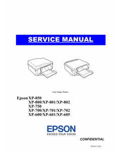 Epson XP XP600 601 605 700 701 702 750 800 801 802 850 Service Manual