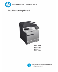 HP ColorLaserJet Pro-MFP M476 dn dw nw Troubleshooting Manual PDF download