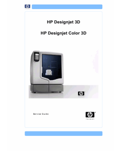 HP DesignJet 3D Color 3D Service Manual