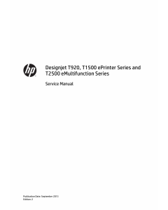 HP DesignJet T920 T1500 T2500 Service Manual