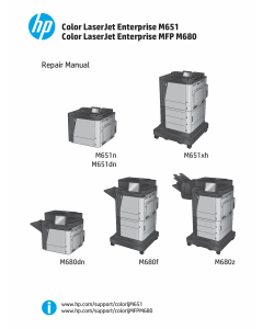 HP LaserJet Enterprise-Color M651 M680-MFP Parts and Repair Manual PDF download