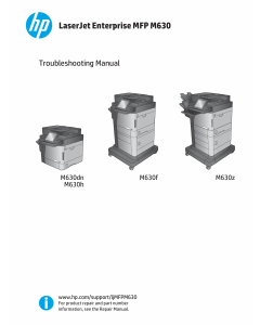 HP LaserJet Enterprise M630 Troubleshooting Manual PDF download