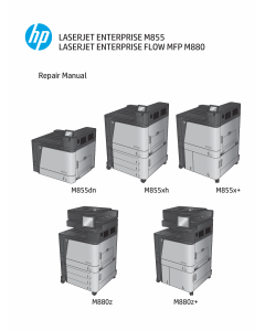 HP LaserJet Enterprise M855 M880 FlowMFP Parts and Repair Manual PDF download