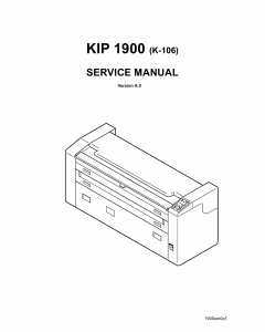 KIP 1900 Parts and Service Manual