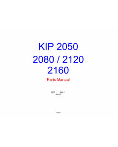 KIP 2050 2080 2120 2160 Image-Scanner K-75 Parts Manual