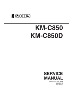 KYOCERA ColorCopier KM-C850 C850D Parts and Service Manual