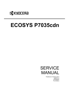 KYOCERA ColorLaserPrinter ECOSYS-P7035cdn Service Manual