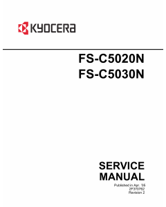 KYOCERA ColorLaserPrinter FS-C5020N C5030N Parts and Service Manual