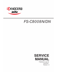 KYOCERA ColorLaserPrinter FS-C8008N DN Parts and Service Manual