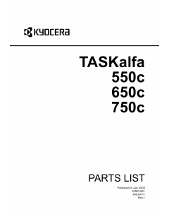 KYOCERA ColorMFP TASKalfa-550c 650c 750c Parts Manual
