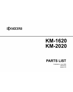 KYOCERA Copier KM-1620 2020 Parts Manual