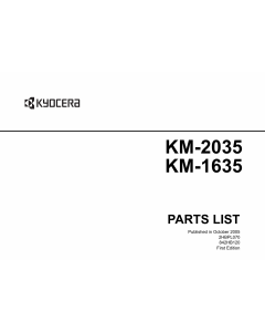 KYOCERA Copier KM-1635 2035 Parts Manual