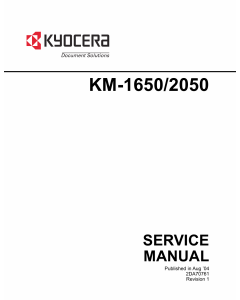 KYOCERA Copier KM-1650 2050 Parts and Service Manual