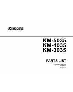 KYOCERA Copier KM-3035 4035 5035 Parts Manual