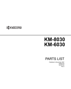 KYOCERA Copier KM-6030 8030 Parts Manual