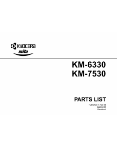 KYOCERA Copier KM-6330 7530 Parts Manual