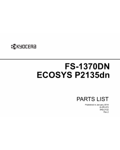 KYOCERA LaserPrinter ECOSYS-P2135dn FS-1370DN Parts Manual