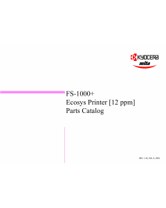 KYOCERA LaserPrinter FS-1000+ Parts Manual