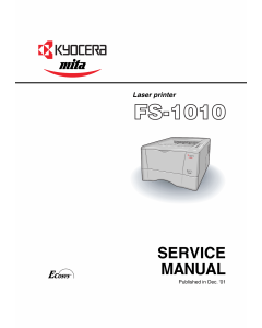 KYOCERA LaserPrinter FS-1010 Parts and Service Manual