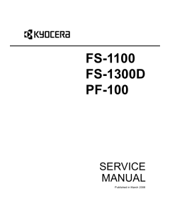 KYOCERA LaserPrinter FS-1100 FS-1300D PF-100 Parts and Service Manual