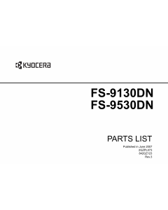 KYOCERA LaserPrinter FS-9130DN 9530DN Parts Manual
